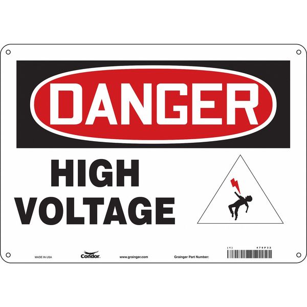 Safety Sign, 10 in Height, 14 in Width, Aluminum, Horizontal Rectangle, English, 479P32