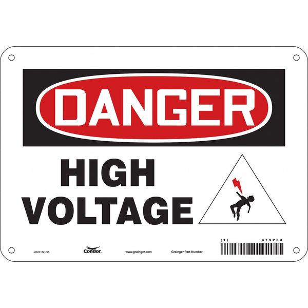 Safety Sign, 7 in Height, 10 in Width, Fiberglass, Vertical Rectangle, English, 479P33