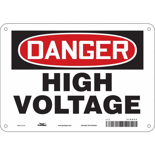 Safety Sign, 7 in Height, 10 in Width, Polyethylene, Vertical Rectangle, English, 479P64