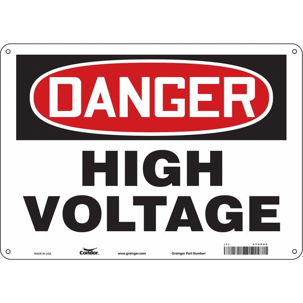 Safety Sign, 10 in Height, 14 in Width, Polyethylene, Horizontal Rectangle, English, 479P65