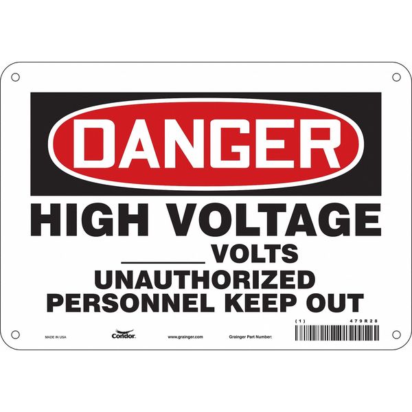 Safety Sign, 7 in Height, 10 in Width, Aluminum, Vertical Rectangle, English, 479R28
