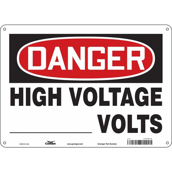 Safety Sign, 10 in Height, 14 in Width, Aluminum, Horizontal Rectangle, English, 479R35