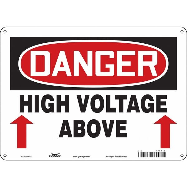 Safety Sign, 10 in Height, 14 in Width, Aluminum, Horizontal Rectangle, English, 479R42