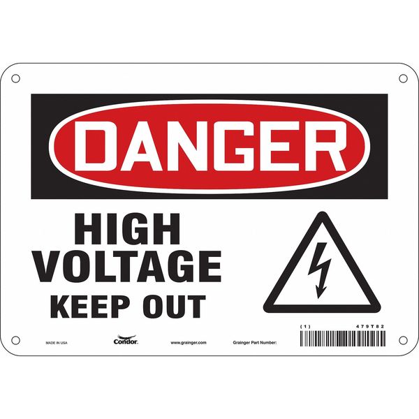 Safety Sign, 7 in Height, 10 in Width, Aluminum, Vertical Rectangle, English, 479T82