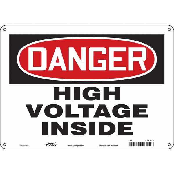 Safety Sign, 10 in Height, 14 in Width, Aluminum, Horizontal Rectangle, English, 479T14