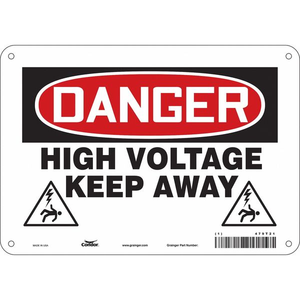 Safety Sign, 7 in Height, 10 in Width, Aluminum, Vertical Rectangle, English, 479T21
