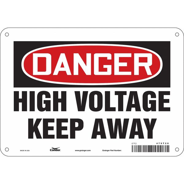 Safety Sign, 7 in Height, 10 in Width, Aluminum, Vertical Rectangle, English, 479T28