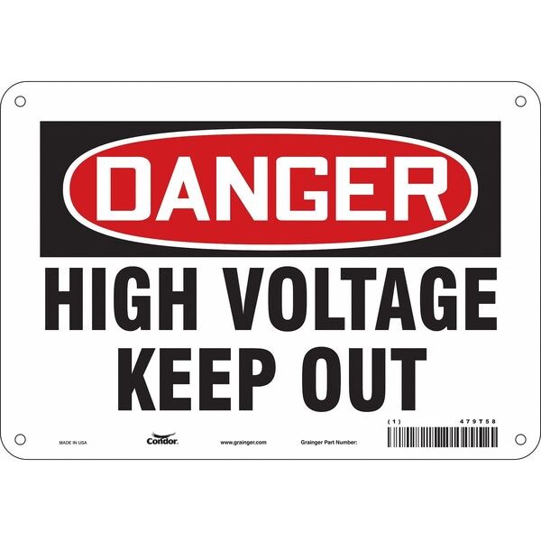 Safety Sign, 7 in Height, 10 in Width, Aluminum, Vertical Rectangle, English, 479T58