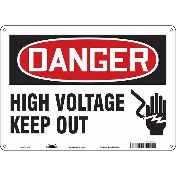 Safety Sign, 10 in Height, 14 in Width, Polyethylene, Horizontal Rectangle, English, 479U17