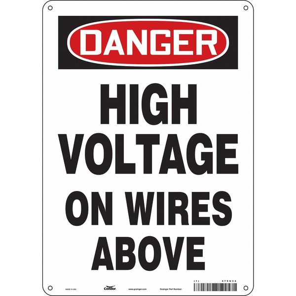 Safety Sign, 14 in Height, 10 in Width, Aluminum, Vertical Rectangle, English, 479U34