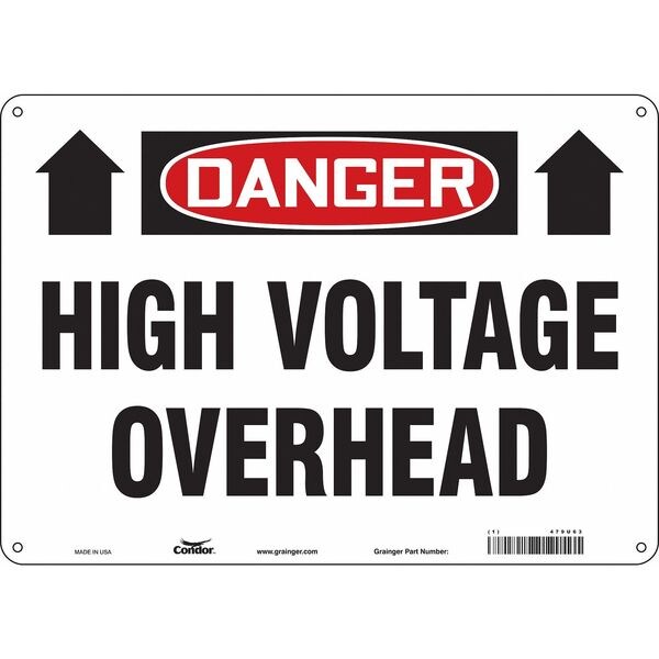 Safety Sign, 10 in Height, 14 in Width, Aluminum, Horizontal Rectangle, English, 479U63
