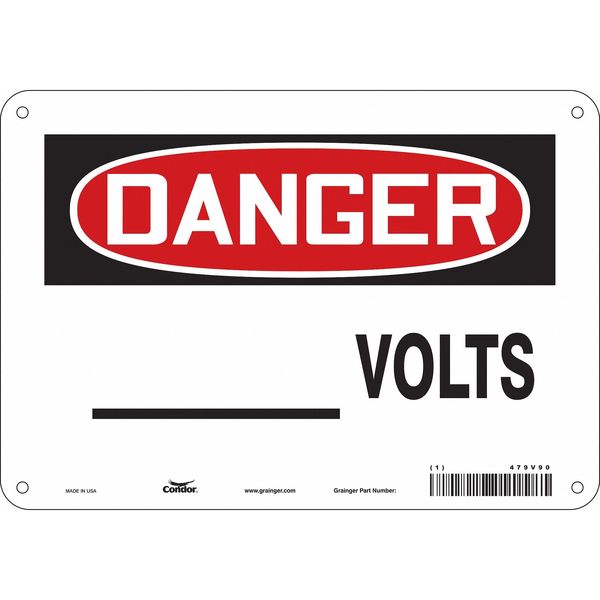 Safety Sign, 7 in Height, 10 in Width, Aluminum, Vertical Rectangle, English, 479V90