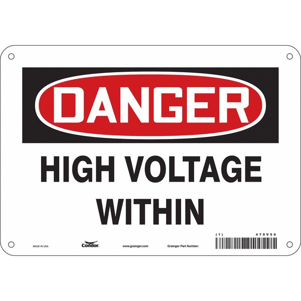 Safety Sign, 7 in Height, 10 in Width, Aluminum, Vertical Rectangle, English, 479V50
