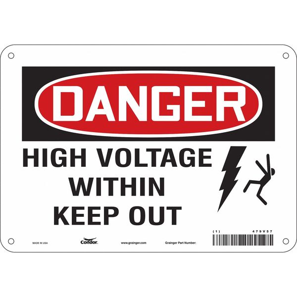 Safety Sign, 7 in Height, 10 in Width, Aluminum, Vertical Rectangle, English, 479V57
