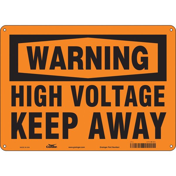 Safety Sign, 10 in Height, 14 in Width, Aluminum, Horizontal Rectangle, English, 479W89