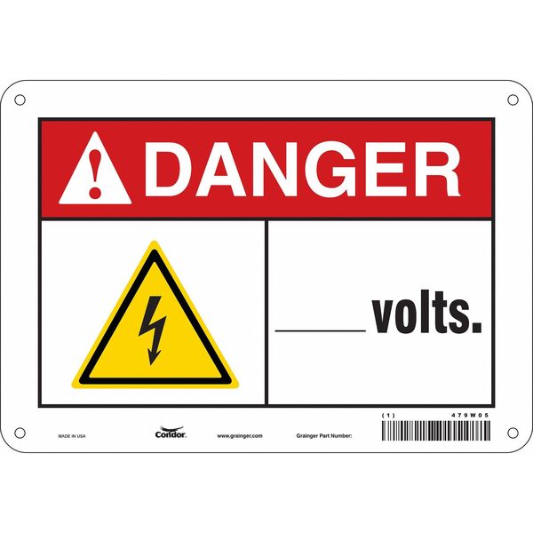 Safety Sign, 7 in Height, 10 in Width, Aluminum, Vertical Rectangle, English, 479W05
