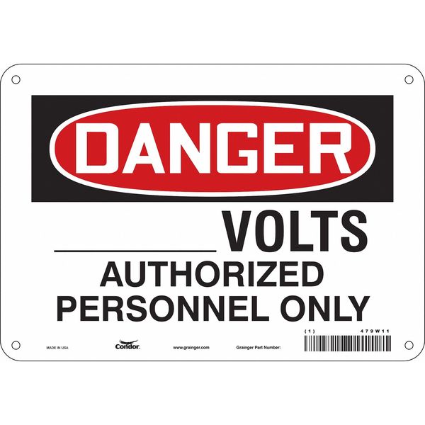 Safety Sign, 7 in Height, 10 in Width, Aluminum, Vertical Rectangle, English, 479W11