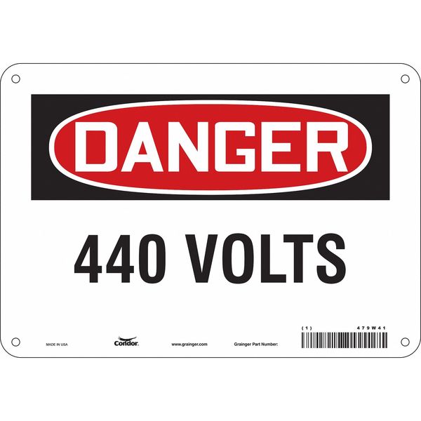 Safety Sign, 7 in Height, 10 in Width, Aluminum, Vertical Rectangle, English, 479W41
