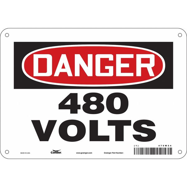 Safety Sign, 7 in Height, 10 in Width, Aluminum, Vertical Rectangle, English, 479W54
