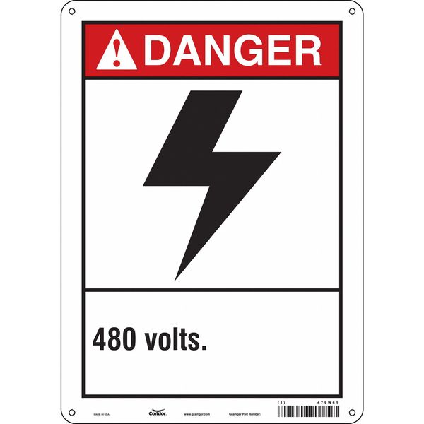 Safety Sign, 14 in Height, 10 in Width, Aluminum, Vertical Rectangle, English, 479W61
