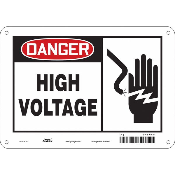 Safety Sign, 7 in Height, 10 in Width, Aluminum, Vertical Rectangle, English, 479W68
