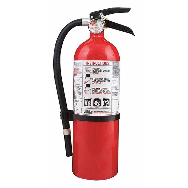 Fire Extinguisher, 3A:40B:C, Dry Chemical, 5.5 lb