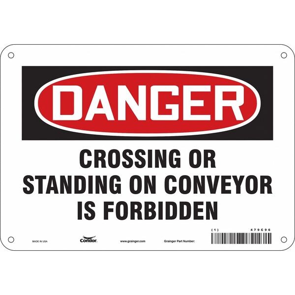 Safety Sign, 7 in Height, 10 in Width, Aluminum, Vertical Rectangle, English, 479C96