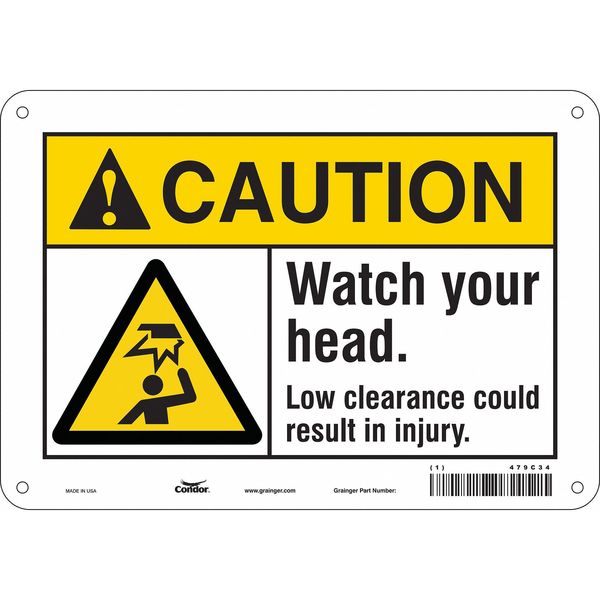 Safety Sign, 7 in Height, 10 in Width, Polyethylene, Vertical Rectangle, English, 479C34