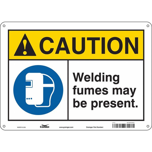 Safety Sign, 10 in Height, 14 in Width, Aluminum, Horizontal Rectangle, English, 479C65