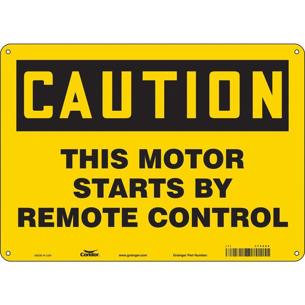 Safety Sign, 10 in Height, 14 in Width, Aluminum, Horizontal Rectangle, English, 479A86