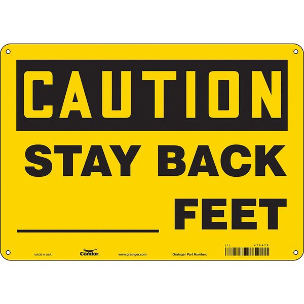 Safety Sign, 10 in Height, 14 in Width, Aluminum, Horizontal Rectangle, English, 479A72