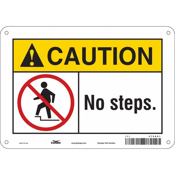 Safety Sign, 7 in Height, 10 in Width, Aluminum, Vertical Rectangle, English, 479A01