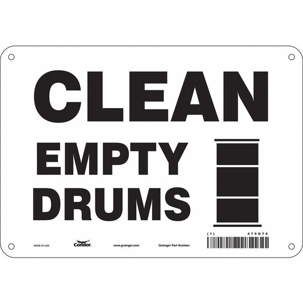 Safety Sign, 7 in Height, 10 in Width, Aluminum, Vertical Rectangle, English, 470D70