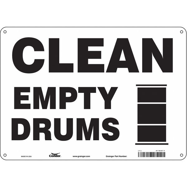 Safety Sign, 10 in Height, 14 in Width, Aluminum, Horizontal Rectangle, English, 470D71