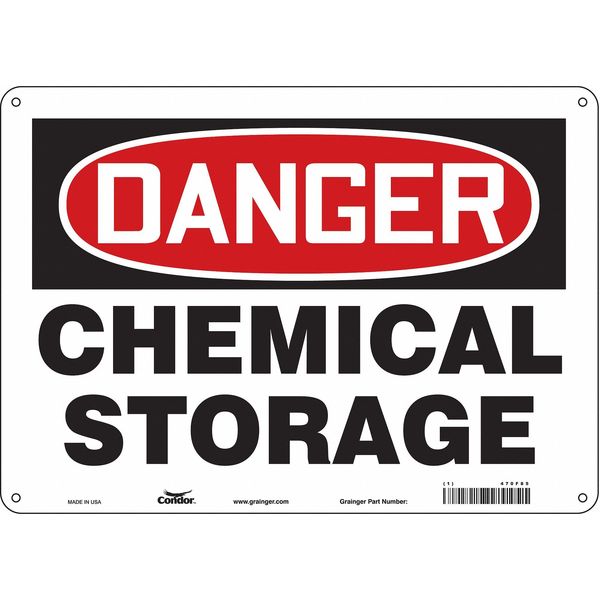 Safety Sign, 10 in Height, 14 in Width, Aluminum, Horizontal Rectangle, English, 470F85