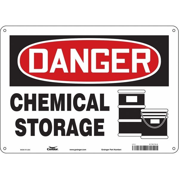 Safety Sign, 10 in Height, 14 in Width, Aluminum, Horizontal Rectangle, English, 470F94