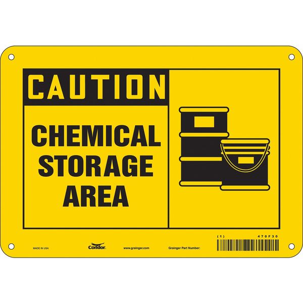 Safety Sign, 7 in Height, 10 in Width, Aluminum, Vertical Rectangle, English, 470F30