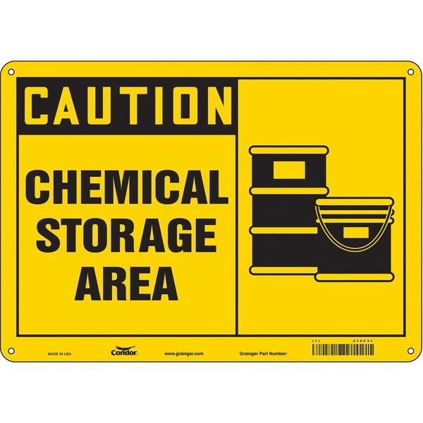 Safety Sign, 10 in Height, 14 in Width, Aluminum, Horizontal Rectangle, English, 470F31