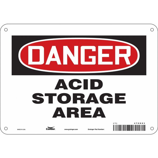 Safety Sign, 7 in Height, 10 in Width, Aluminum, Vertical Rectangle, English, 470G83