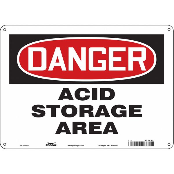 Safety Sign, 10 in Height, 14 in Width, Aluminum, Horizontal Rectangle, English, 470G84