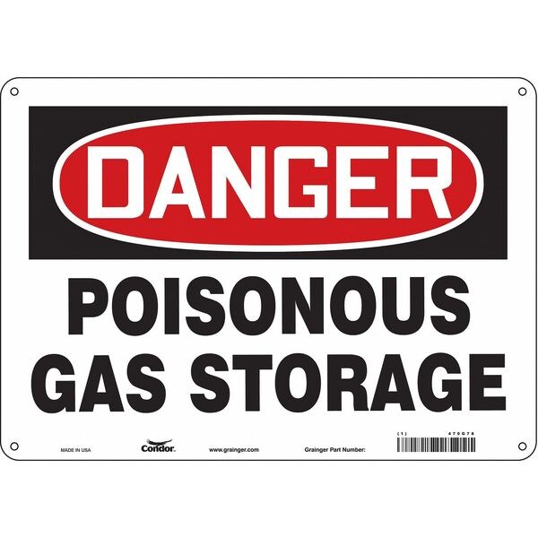 Safety Sign, 10 in Height, 14 in Width, Aluminum, Horizontal Rectangle, English, 470G78