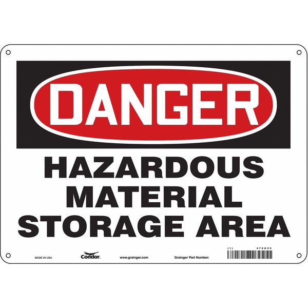 Safety Sign, 10 in Height, 14 in Width, Aluminum, Horizontal Rectangle, English, 470G50