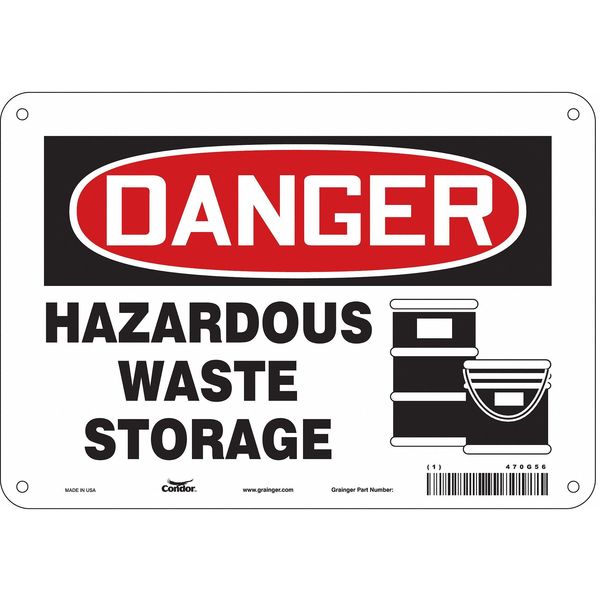 Safety Sign, 7 in Height, 10 in Width, Aluminum, Vertical Rectangle, English, 470G56
