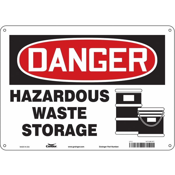 Safety Sign, 10 in Height, 14 in Width, Aluminum, Horizontal Rectangle, English, 470G57