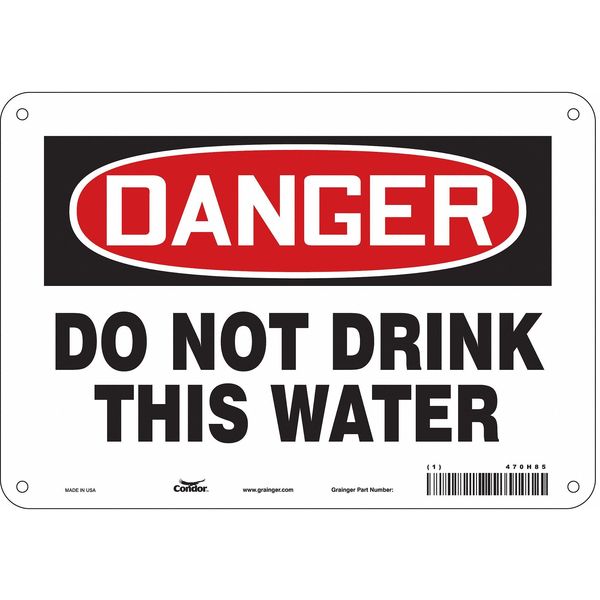 Safety Sign, 7 in Height, 10 in Width, Aluminum, Vertical Rectangle, English, 470H85