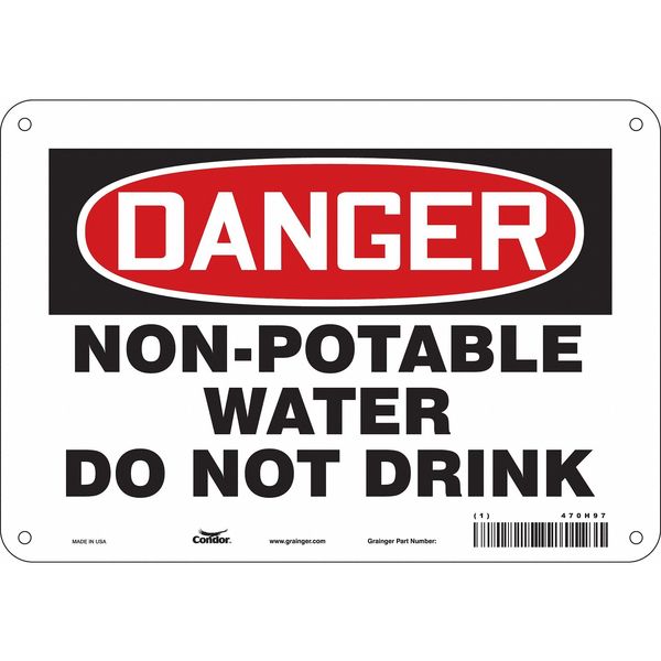Safety Sign, 7 in Height, 10 in Width, Aluminum, Vertical Rectangle, English, 470H97