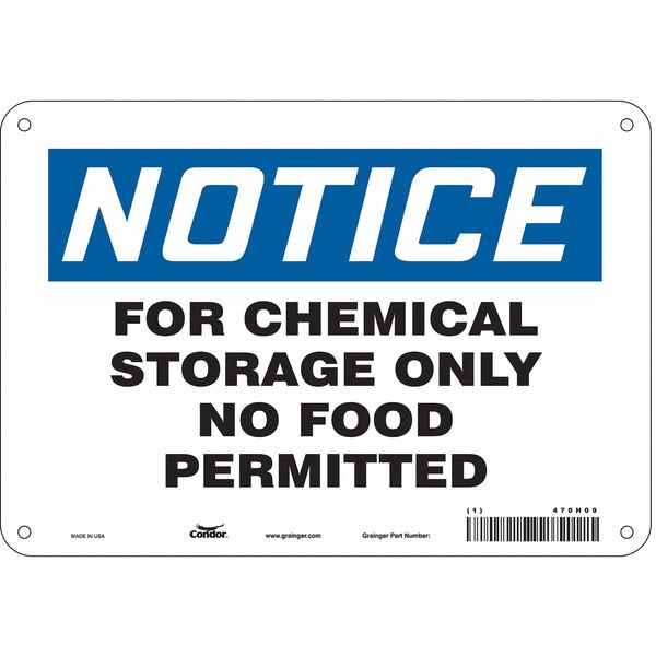 Safety Sign, 7 in Height, 10 in Width, Aluminum, Vertical Rectangle, English, 470H09