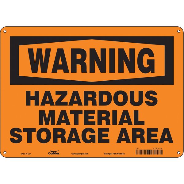 Safety Sign, 10 in Height, 14 in Width, Aluminum, Horizontal Rectangle, English, 470H24