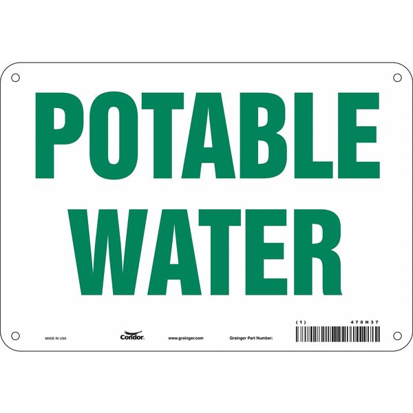Safety Sign, 7 in Height, 10 in Width, Aluminum, Vertical Rectangle, English, 470H37
