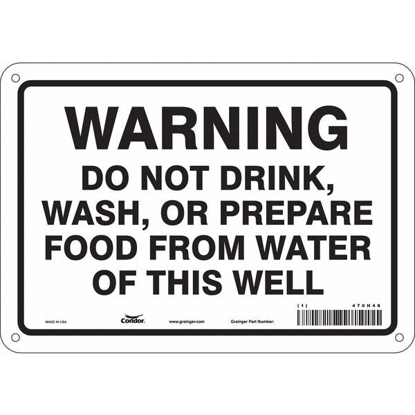 Safety Sign, 7 in Height, 10 in Width, Aluminum, Vertical Rectangle, English, 470H48